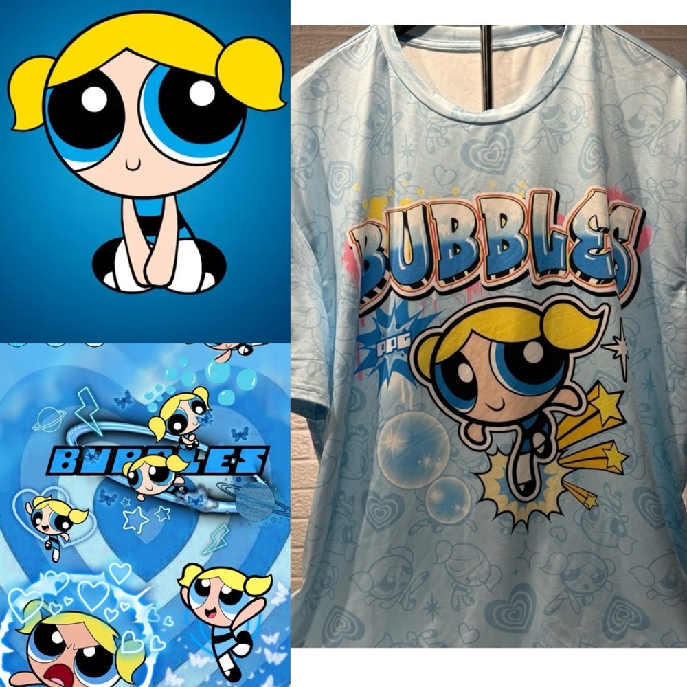 SHEIN Blue Powerpuff Girls “Bubbles” T-shirt